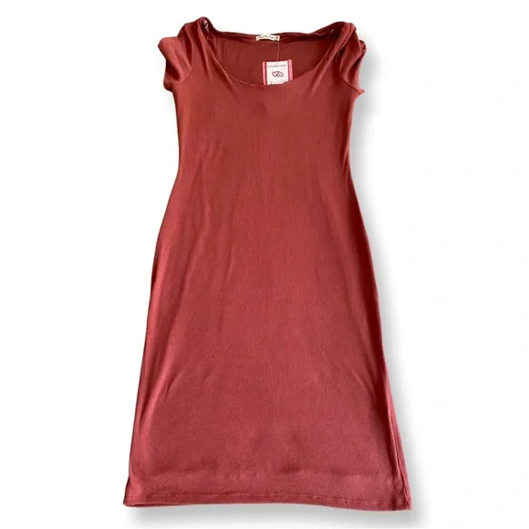 Maroon Fall Bodycon Dress - Picture 2 of 5